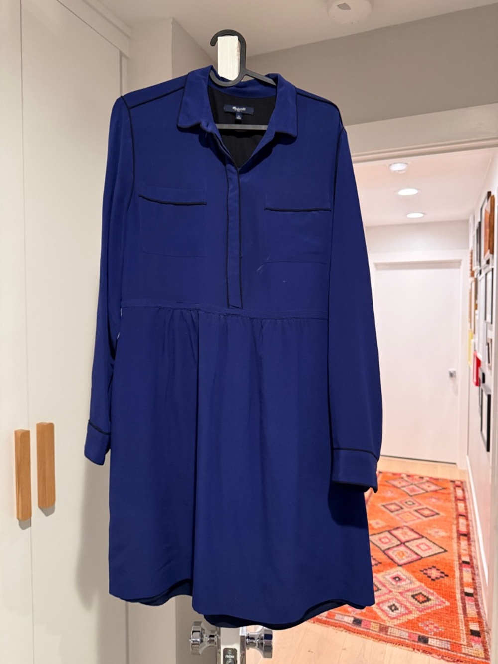 Madewell Royal Blue Long-Sleeve Shirt Dress